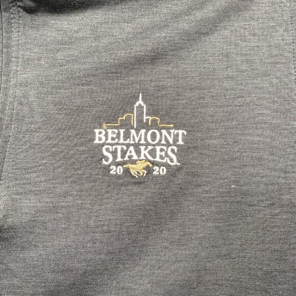 Vansport 1/4 Zip Shirt Mens Small Dark Gray Long Sleeve Belmont Stakes 2020 - Picture 3 of 8